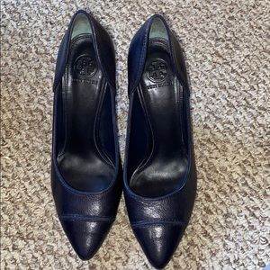 Tory Burch navy blue heels